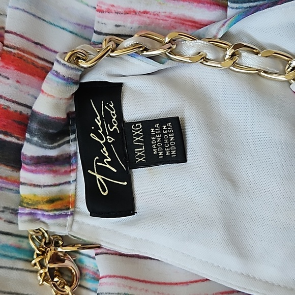 Thalia Sodi white colorful stripe sleeveless maxi dress-XXL - Picture 6 of 9